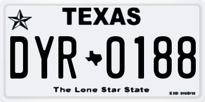 TX license plate DYR0188