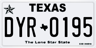 TX license plate DYR0195