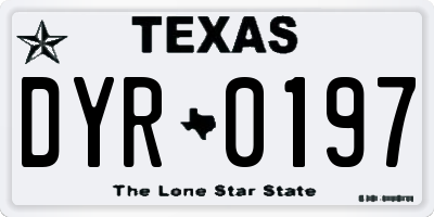 TX license plate DYR0197