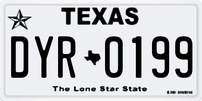 TX license plate DYR0199