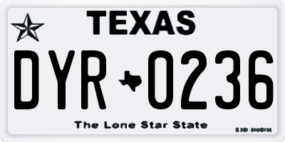 TX license plate DYR0236