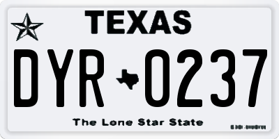 TX license plate DYR0237