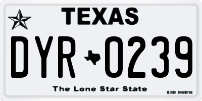 TX license plate DYR0239