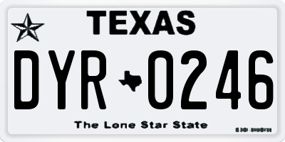 TX license plate DYR0246