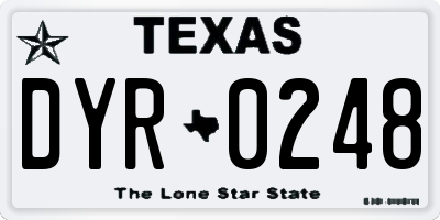 TX license plate DYR0248