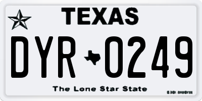 TX license plate DYR0249
