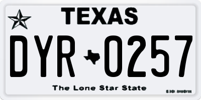 TX license plate DYR0257