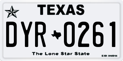TX license plate DYR0261