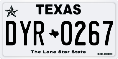 TX license plate DYR0267