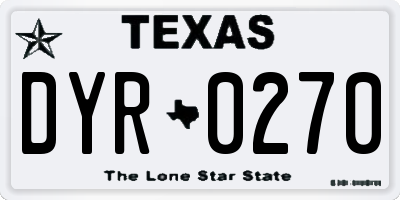 TX license plate DYR0270