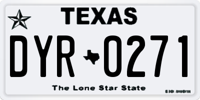 TX license plate DYR0271