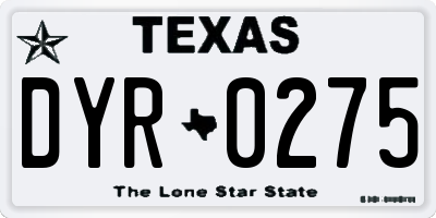 TX license plate DYR0275