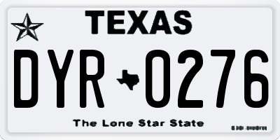 TX license plate DYR0276