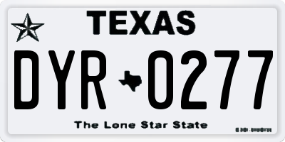 TX license plate DYR0277
