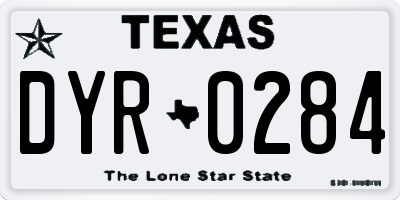 TX license plate DYR0284