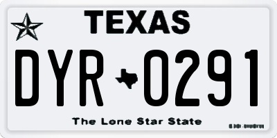 TX license plate DYR0291