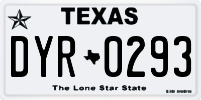 TX license plate DYR0293