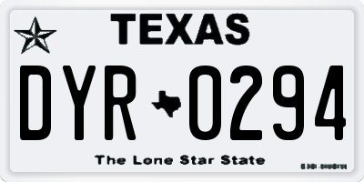 TX license plate DYR0294