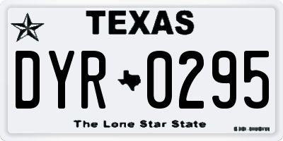TX license plate DYR0295