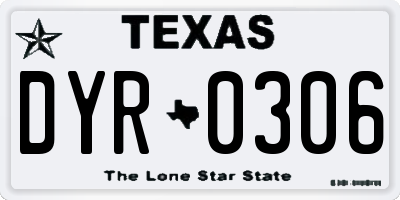 TX license plate DYR0306