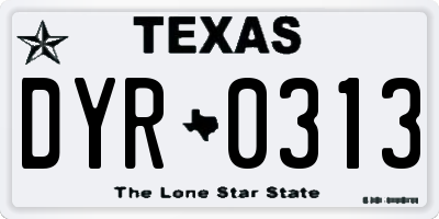TX license plate DYR0313