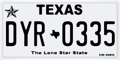 TX license plate DYR0335