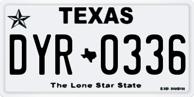 TX license plate DYR0336