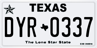 TX license plate DYR0337