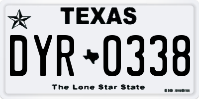 TX license plate DYR0338