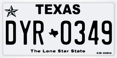TX license plate DYR0349