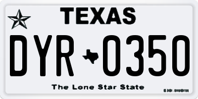 TX license plate DYR0350