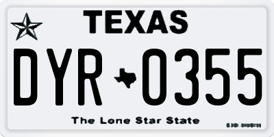 TX license plate DYR0355
