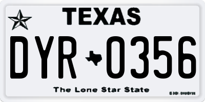 TX license plate DYR0356