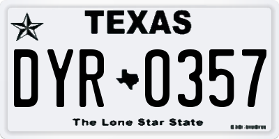 TX license plate DYR0357