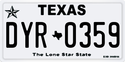TX license plate DYR0359