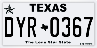 TX license plate DYR0367