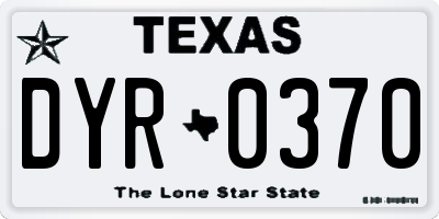 TX license plate DYR0370