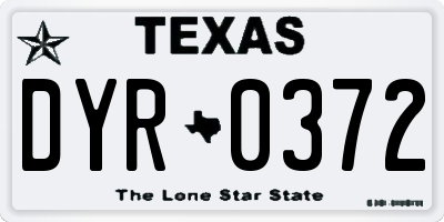 TX license plate DYR0372