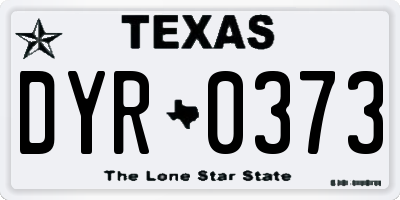 TX license plate DYR0373