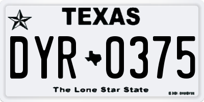 TX license plate DYR0375