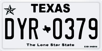 TX license plate DYR0379