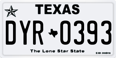 TX license plate DYR0393