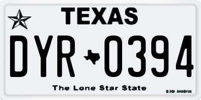 TX license plate DYR0394
