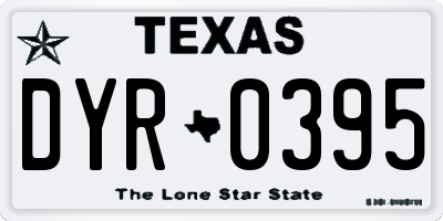 TX license plate DYR0395