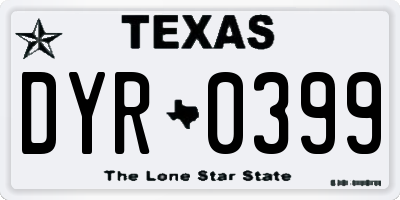 TX license plate DYR0399