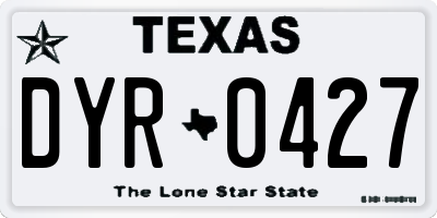 TX license plate DYR0427