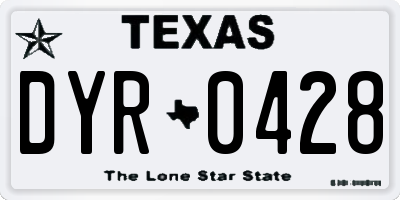 TX license plate DYR0428
