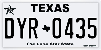 TX license plate DYR0435
