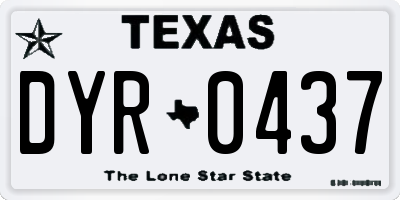 TX license plate DYR0437