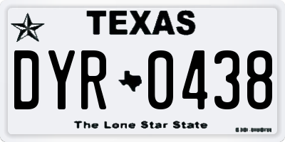 TX license plate DYR0438